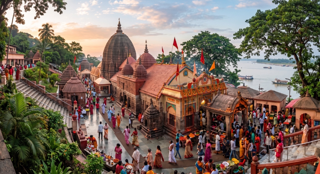 Pandit performing havan and puja at Kamakhya Temple